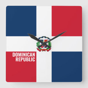 Dominicaanse Republiek vlag Dazzling Patriotic Vierkante Klok