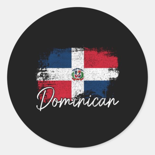 Dominicaanse Republiek Vlag Dominicaanse Pride Roo Ronde Sticker (Voorkant)
