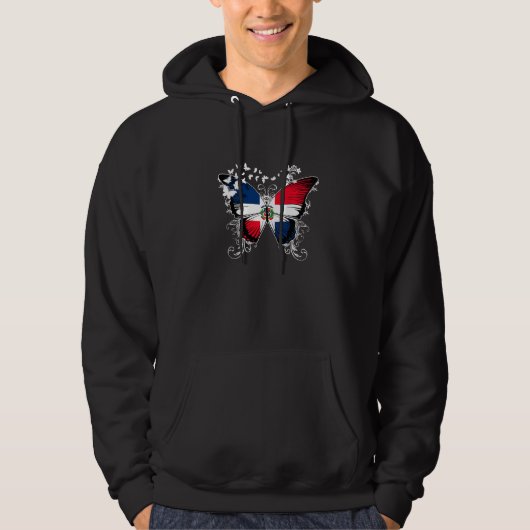 Dominicaanse Republiek Vlag Dominicaanse Vlag Vlin Hoodie (Voorkant)