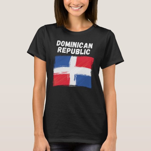 Dominicaanse Republiek Vlag  Grunge Dominican F T-shirt (Voorkant)