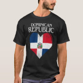  Dominicaanse Republiek Vlag Hart T-shirt (Voorkant)