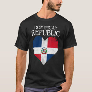  Dominicaanse Republiek Vlag Hart T-shirt