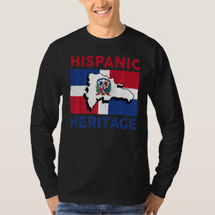 Dominicaanse Republiek Vlag Hispanic Heritage Mont T-shirt
