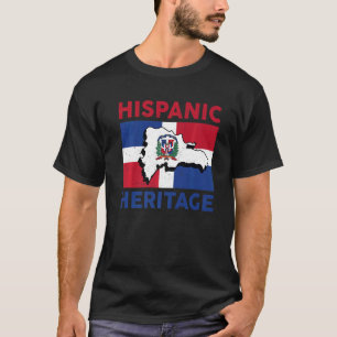 Dominicaanse Republiek Vlag Hispanic Heritage Mont T-shirt