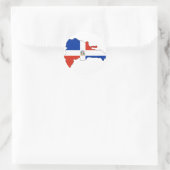 Dominicaanse Republiek vlag kaart Ronde Sticker (Tas)