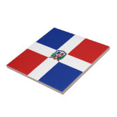 Dominicaanse Republiek - Vlag keramische tegel Tegeltje (Zijkant)