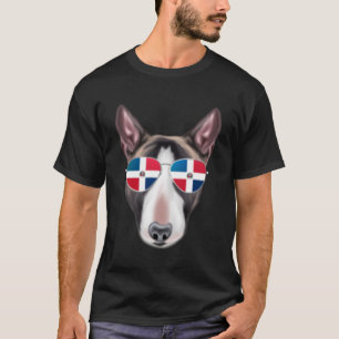 Dominicaanse Republiek Vlag Miniatuur Bull Terrier T-shirt