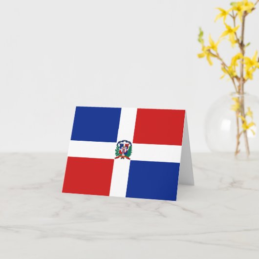 Dominicaanse Republiek Vlag Notecard Kaart (Gele Bloem)