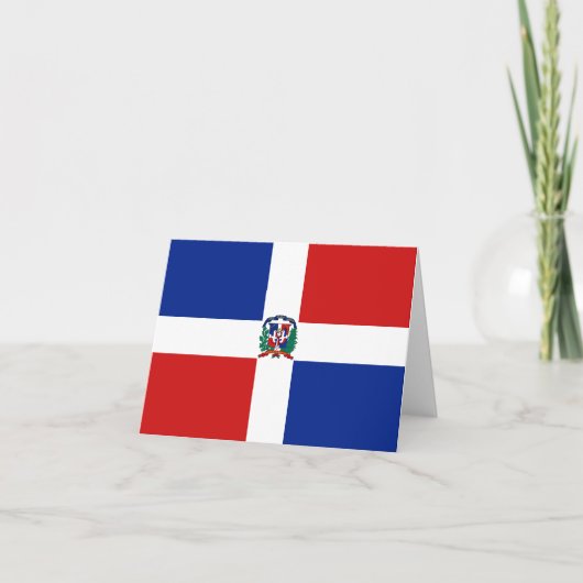 Dominicaanse Republiek Vlag Notecard Kaart (Voorkant)