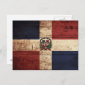 Dominicaanse Republiek Vlag op oude houten graan Briefkaart (Voorkant / Achterkant)