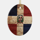 Dominicaanse Republiek Vlag op oude houten graan Keramisch Ornament (Rechts)