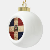 Dominicaanse Republiek Vlag op oude houten graan Keramische Bal Ornament (Rechts)