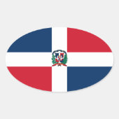 Dominicaanse Republiek Vlag Ovale Sticker (Voorkant)