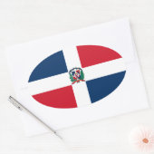 Dominicaanse Republiek Vlag Ovale Sticker (Envelop)