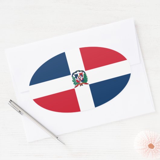 Dominicaanse Republiek Vlag Ovale Sticker (Envelop)