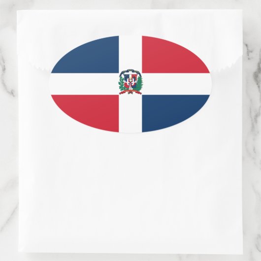 Dominicaanse Republiek Vlag Ovale Sticker (Tas)