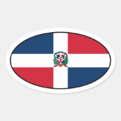 Dominicaanse Republiek Vlag Ovale Sticker (Voorkant)