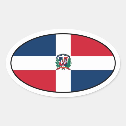Dominicaanse Republiek Vlag Ovale Sticker (Voorkant)