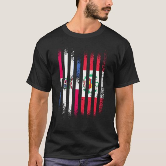 Dominicaanse Republiek vlag Peru Groen land vlag S T-shirt (Voorkant)
