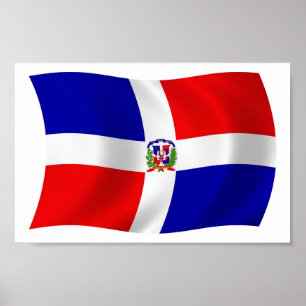 Dominicaanse Republiek Vlag Poster Print