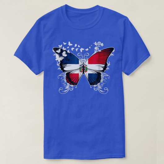 Dominicaanse Republiek Vlag Shirt Butterfly Graphi (Design voorkant)