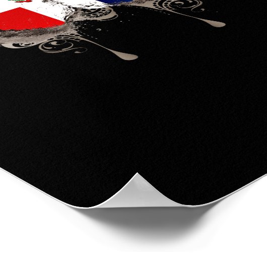 Dominicaanse Republiek Vlag Shirt Butterfly Graphi Poster (Hoek)