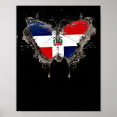 Dominicaanse Republiek Vlag Shirt Butterfly Graphi Poster (Voorkant)