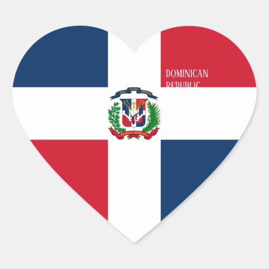 Dominicaanse Republiek - Vlag ter plekke Patriotti Hart Sticker (Voorkant)