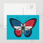 Dominicaanse Republiek - Vlag ter vlinder Briefkaart (Voorkant / Achterkant)