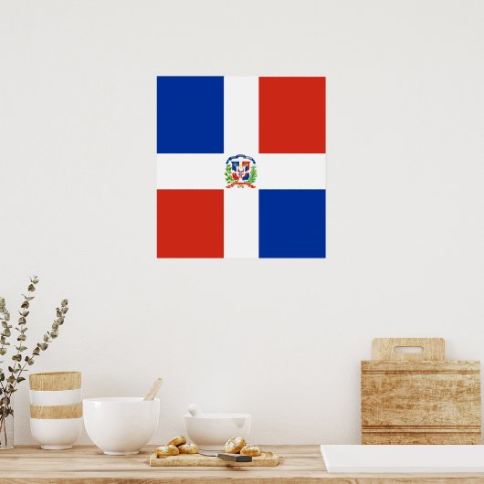 Dominicaanse Republiek - Vlag van hoge kwaliteit Poster (Keuken)