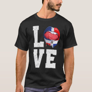 Dominicaanse Republiek Vlag Voetbal Fan Love Domin T-shirt