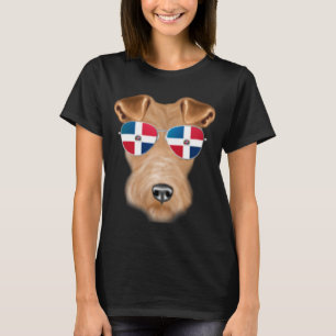Dominicaanse Republiek Vlag Wire Fox Terrier Honde T-shirt