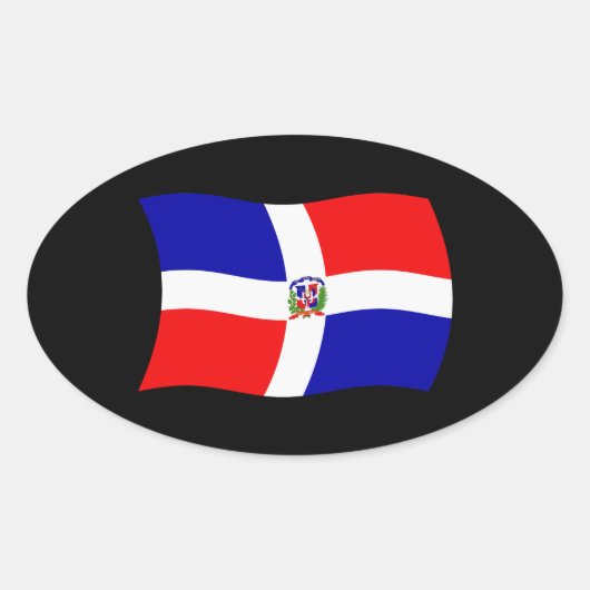 Dominicaanse Republiek - vlaggen - ticker Ovale Sticker (Voorkant)