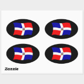 Dominicaanse Republiek - vlaggen - ticker Ovale Sticker (Vel)