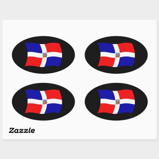 Dominicaanse Republiek - vlaggen - ticker Ovale Sticker (Vel)