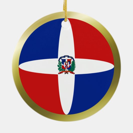 Dominicaanse Republiek - Vlaggenornament Keramisch Ornament (Achterkant)