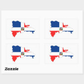 dominicaanse republiek : vlaggestekte rechthoekige sticker (Vel)