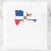 dominicaanse republiek : vlaggestekte rechthoekige sticker (Tas)