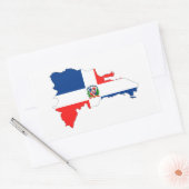 dominicaanse republiek : vlaggestekte rechthoekige sticker (Envelop)