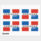 dominicaanse republiek - vlagsymbool naam tekst rechthoekige sticker (Vel)