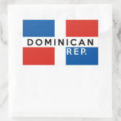 dominicaanse republiek - vlagsymbool naam tekst rechthoekige sticker (Tas)