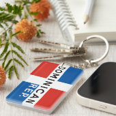 dominicaanse republiek - vlagsymbool naam tekst sleutelhanger (Voorkant Rechts)