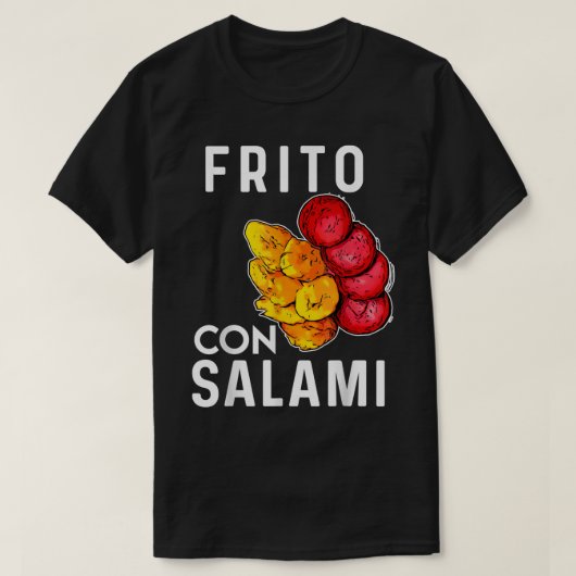 Dominicaanse Republiek Voedsel van Frito Con Salam T-shirt (Design voorkant)