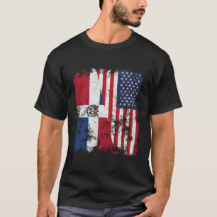 Dominicaanse Republiek VS Vlag noodlijdend - Half  T-shirt
