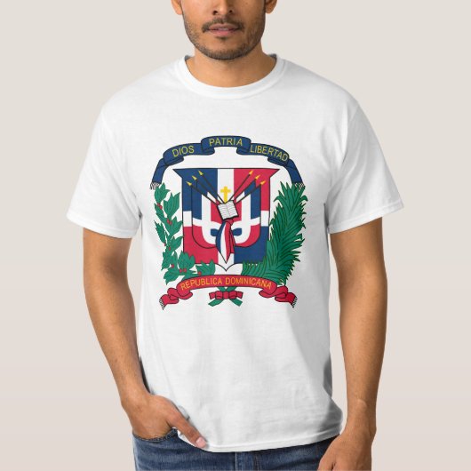 Dominicaanse Republiek Wapenmunt van Shirten T-shirt (Voorkant)