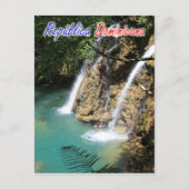 Dominicaanse Republiek Waterfall Briefkaart (Voorkant)