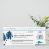 Dominicaanse Republiek : Wedding Boarding Pass Kaart (Staand voorkant)