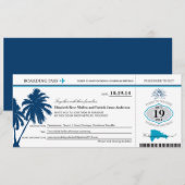 Dominicaanse Republiek : Wedding Boarding Pass Kaart (Voorkant / Achterkant)