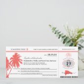 Dominicaanse Republiek : Wedding Boarding Pass Kaart (Staand voorkant)