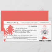 Dominicaanse Republiek : Wedding Boarding Pass Kaart (Voorkant / Achterkant)